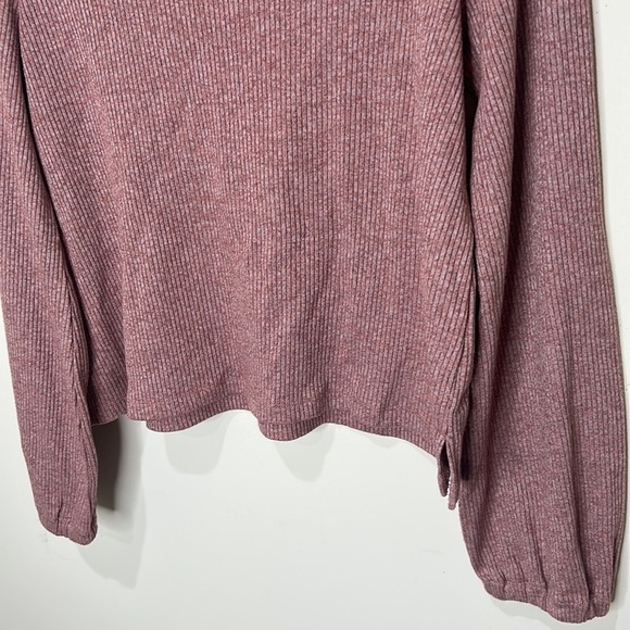 MADEWELL Heathered Rose Bubble Sleeve Swing Neck Turtle Neck Size Medium - Picture 11 of 14